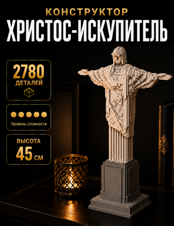 Конструктор с подсветкой Христос-Искупитель, конструктор для взрослых