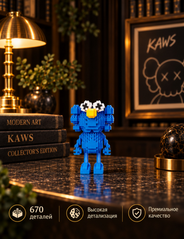 5 Конструктор KAWS синий из микроблоков, конструктор для взрослых
