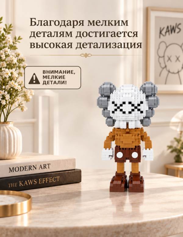 5 Конструктор KAWS коричневый из микроблоков, конструктор для взрослых
