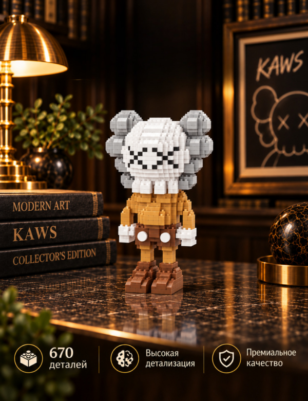 6 Конструктор KAWS коричневый из микроблоков, конструктор для взрослых